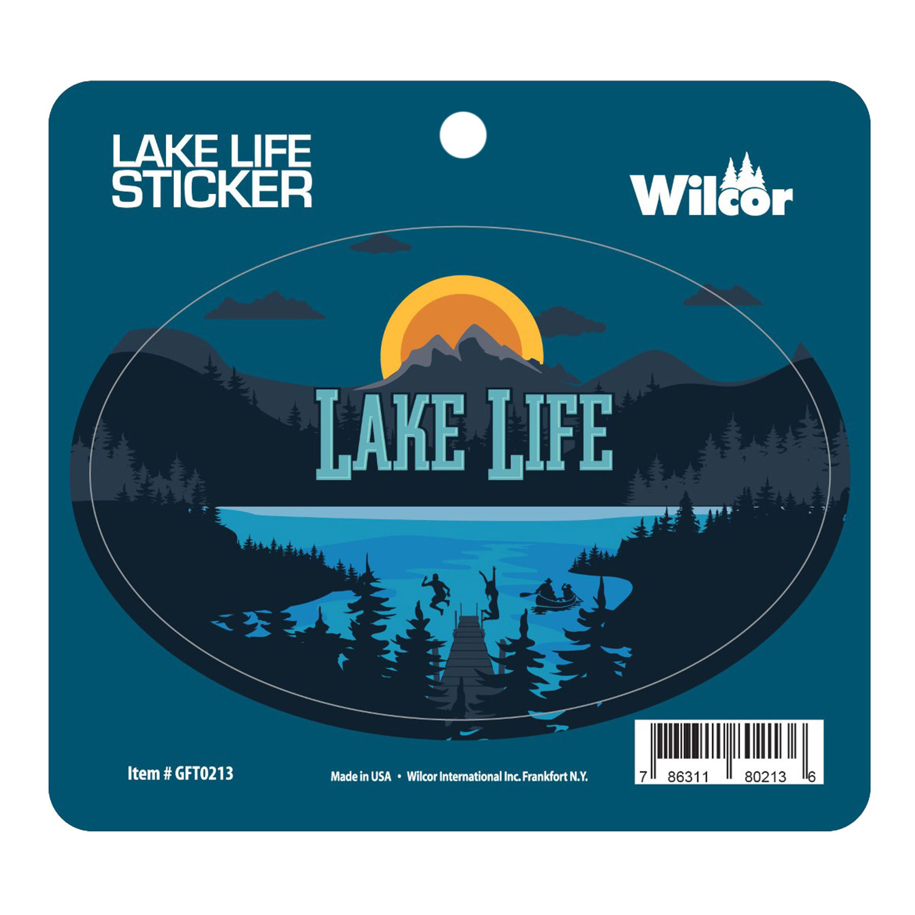 LAKE LIFE AT NIGHT OVAL STICKER 25/BL