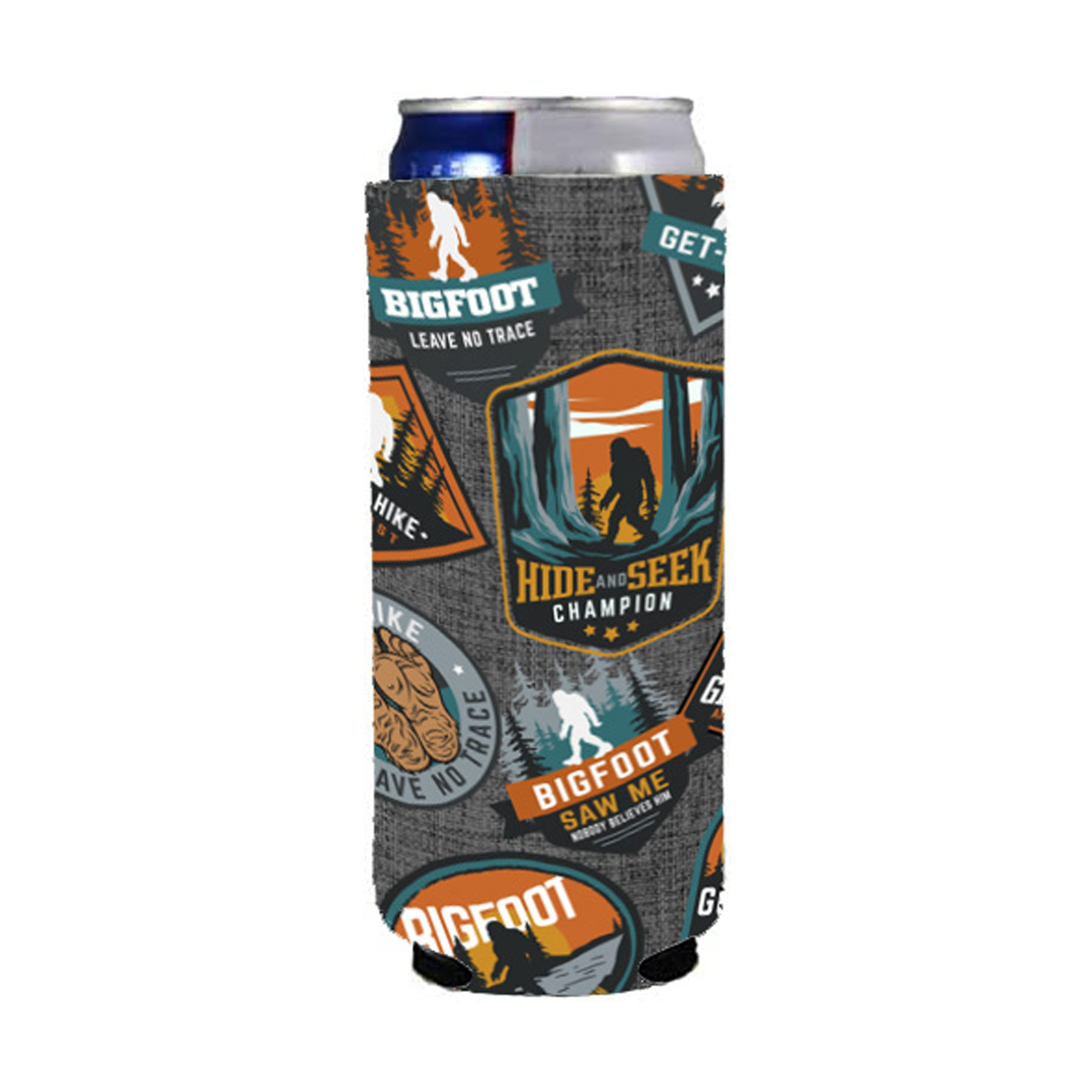 BIGFOOT PATCHES SLIM CAN COOLER