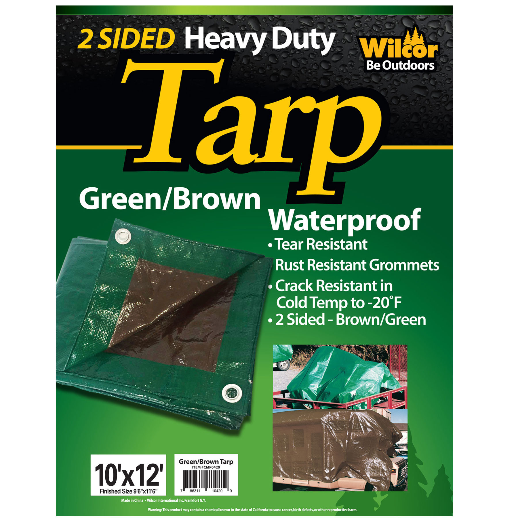 TARP POLY 10'X12' GREEN/BROWN