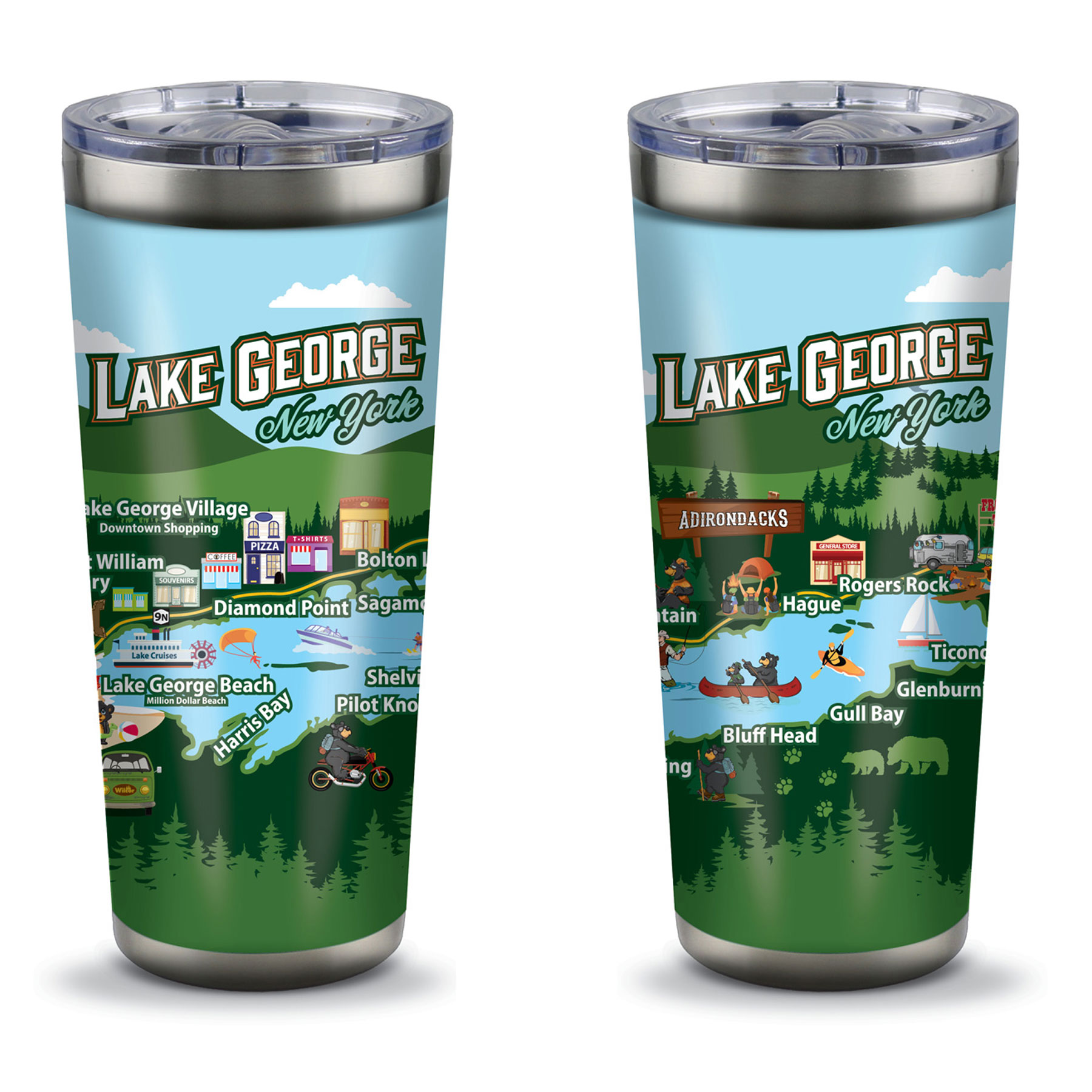 STAINLESS CUP LG MAP 16OZ
