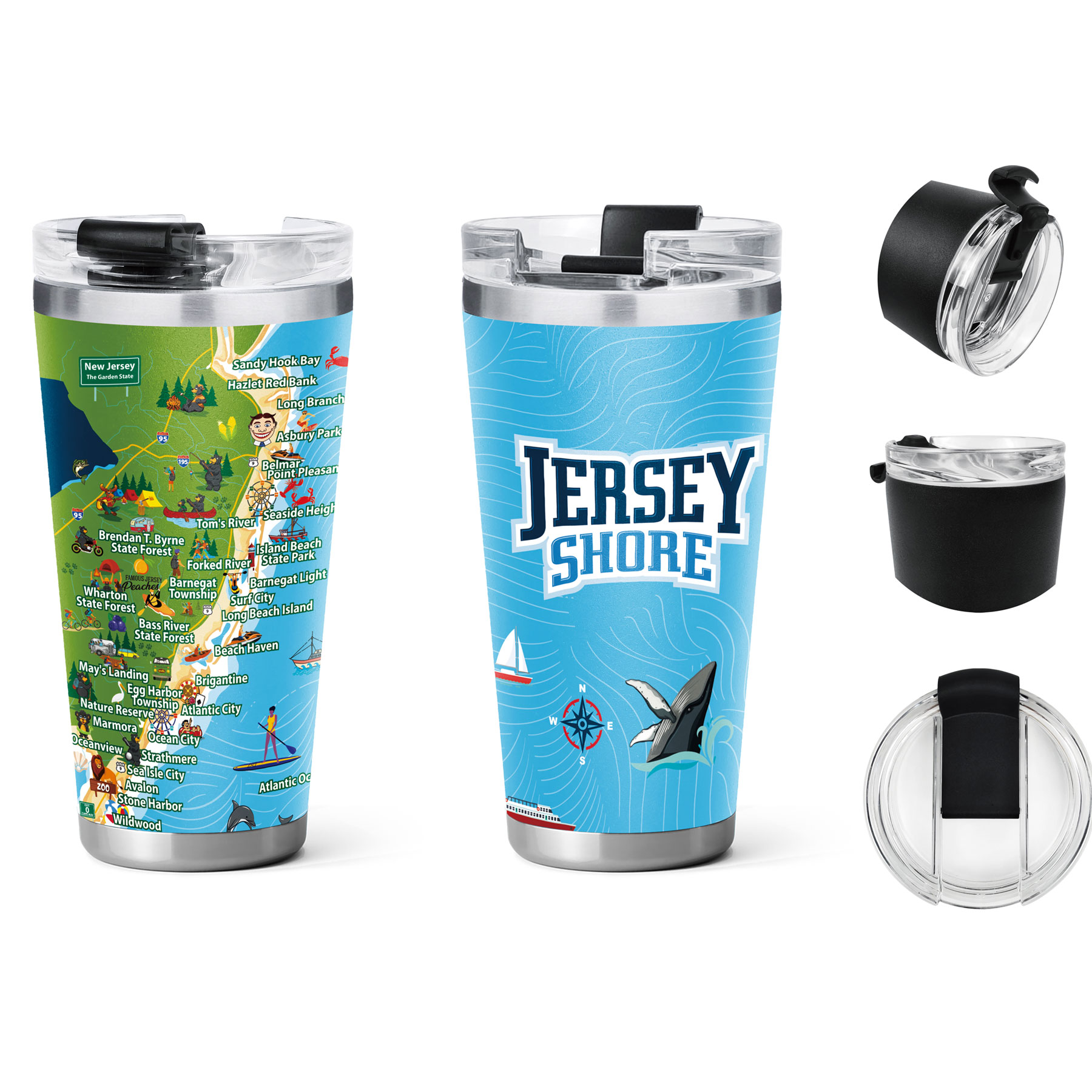 STAINLESS CUP NEW JERSEY MAP 22OZ