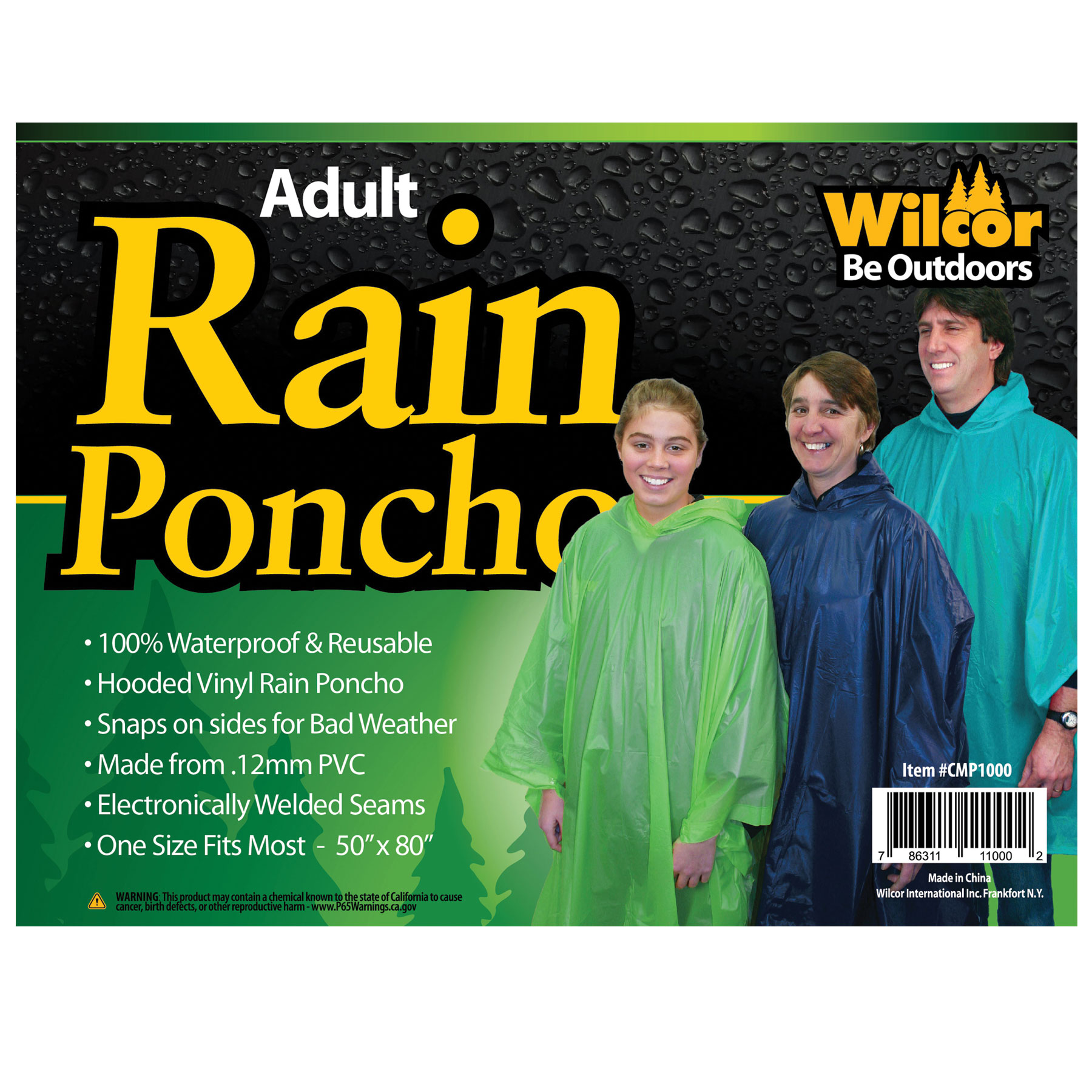 {0} ADULT RAIN PONCHO ASST sell;cmp1000A