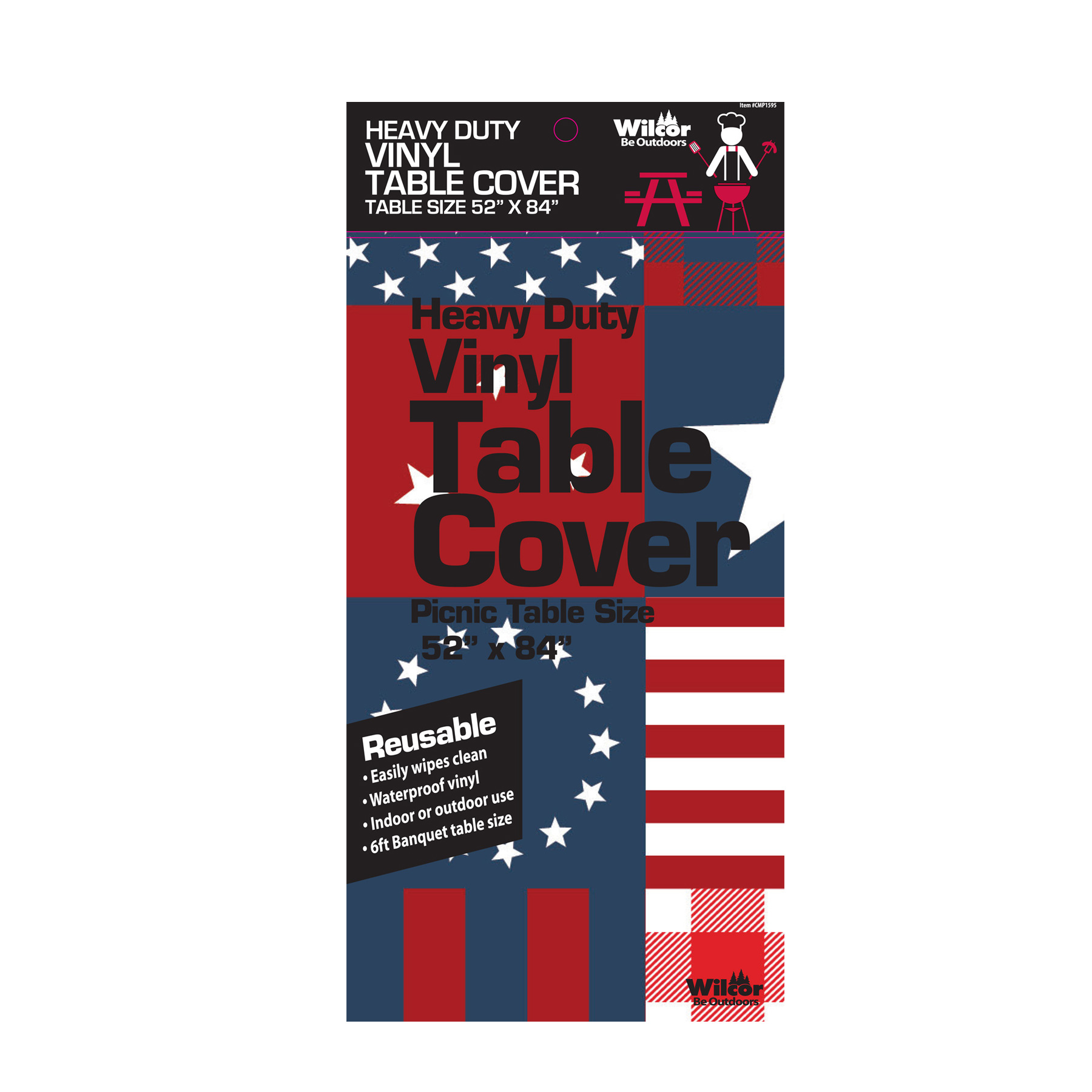 PATRIOTIC TABLE COVER 52X84