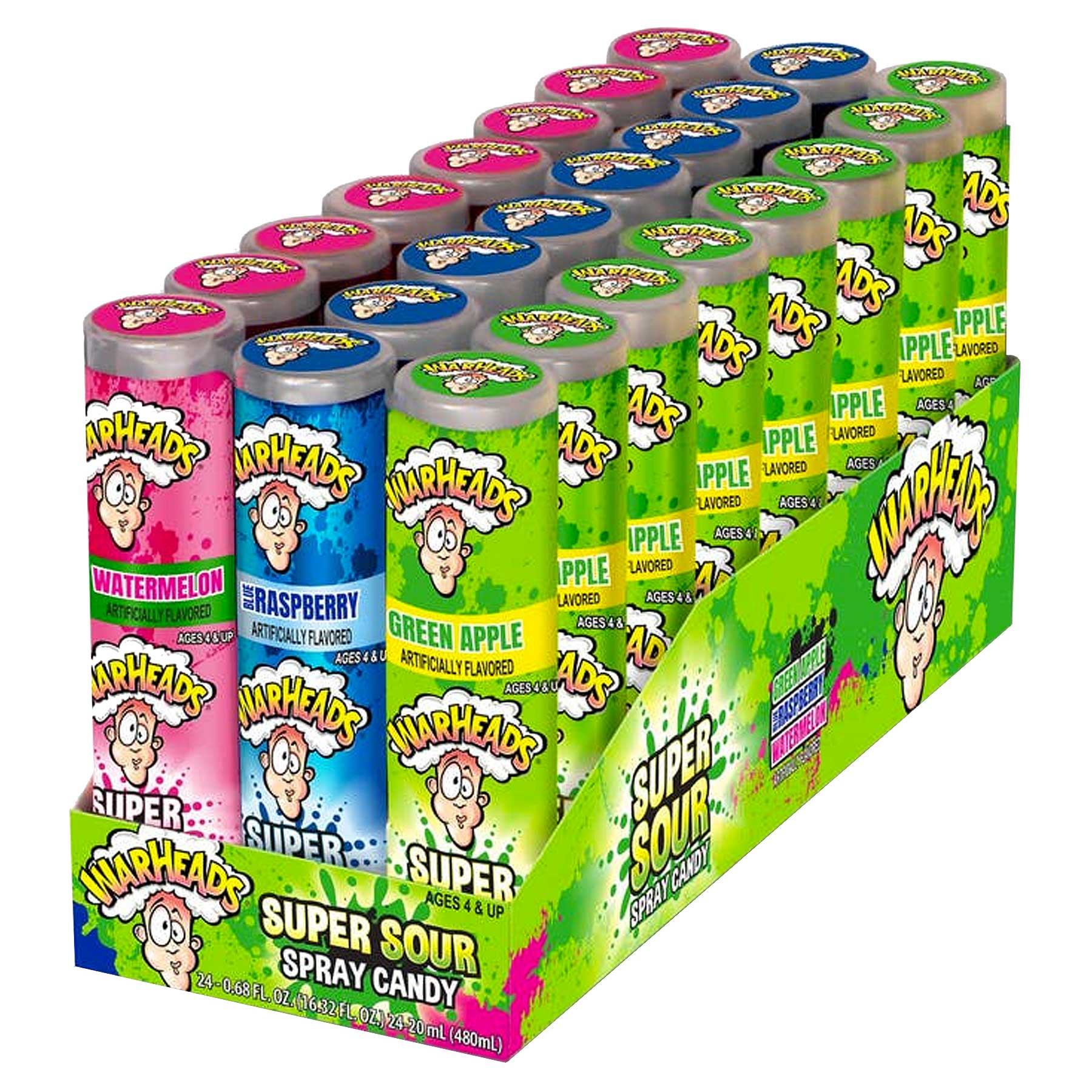 WARHEADS SOUR SPRAY CANDY 24/DS