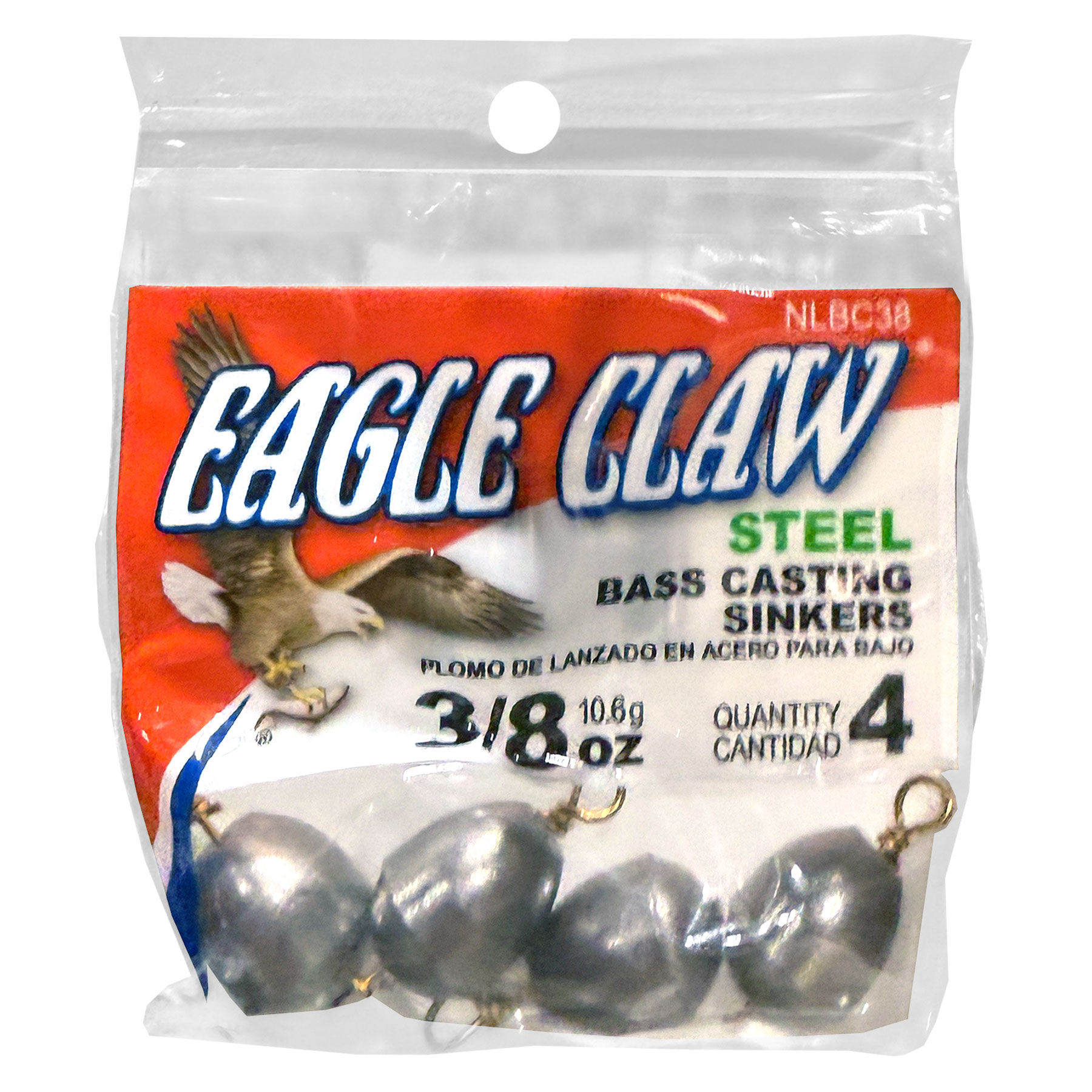 SINKERS/BASS CAST 4PC  3/8 OZ