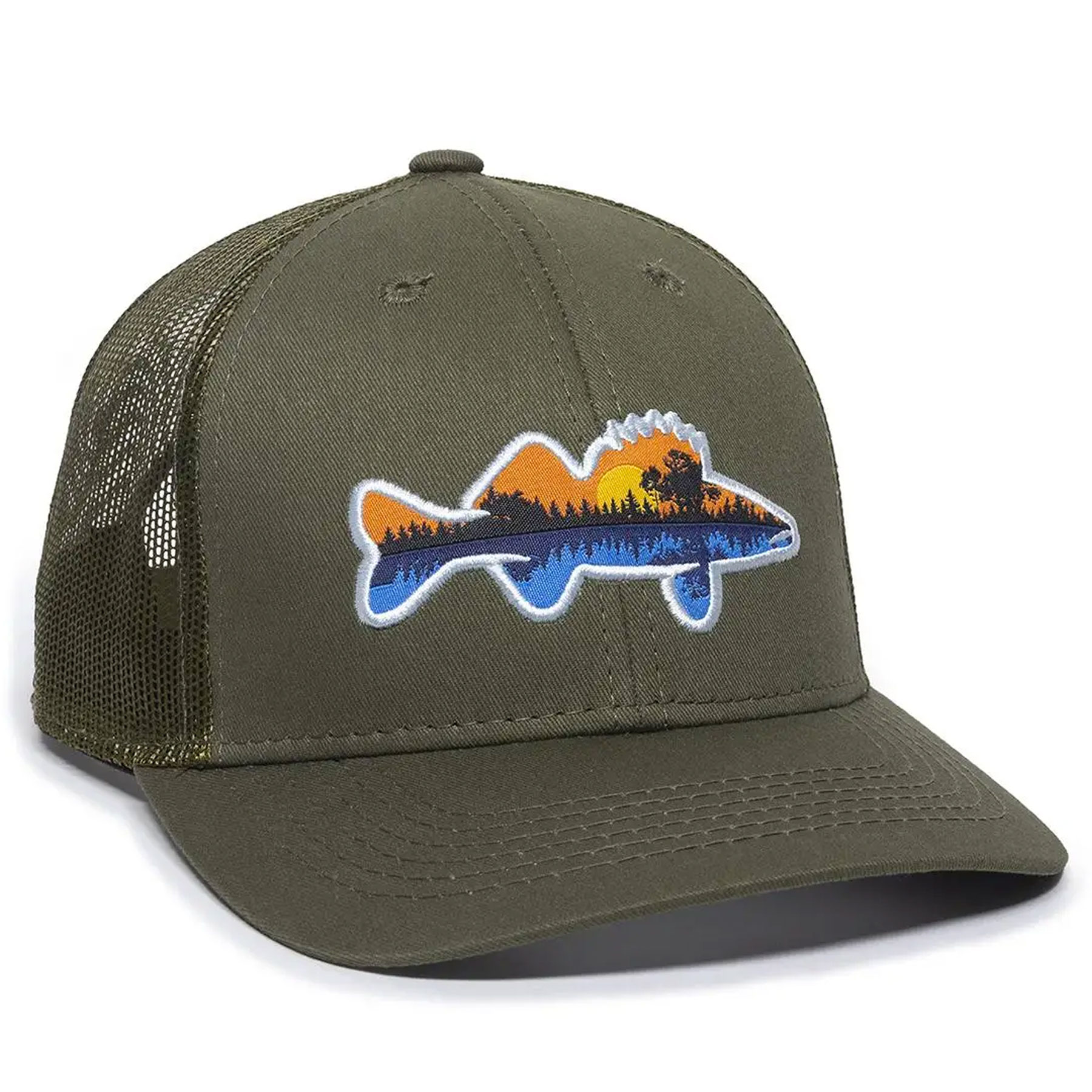 COLORED TROUT MESH CAP