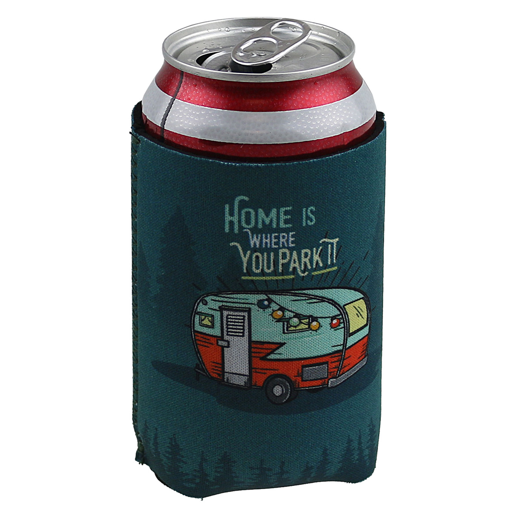 Buffalo Plaid Can Cooler, Deer Camp Beer Can Coozie