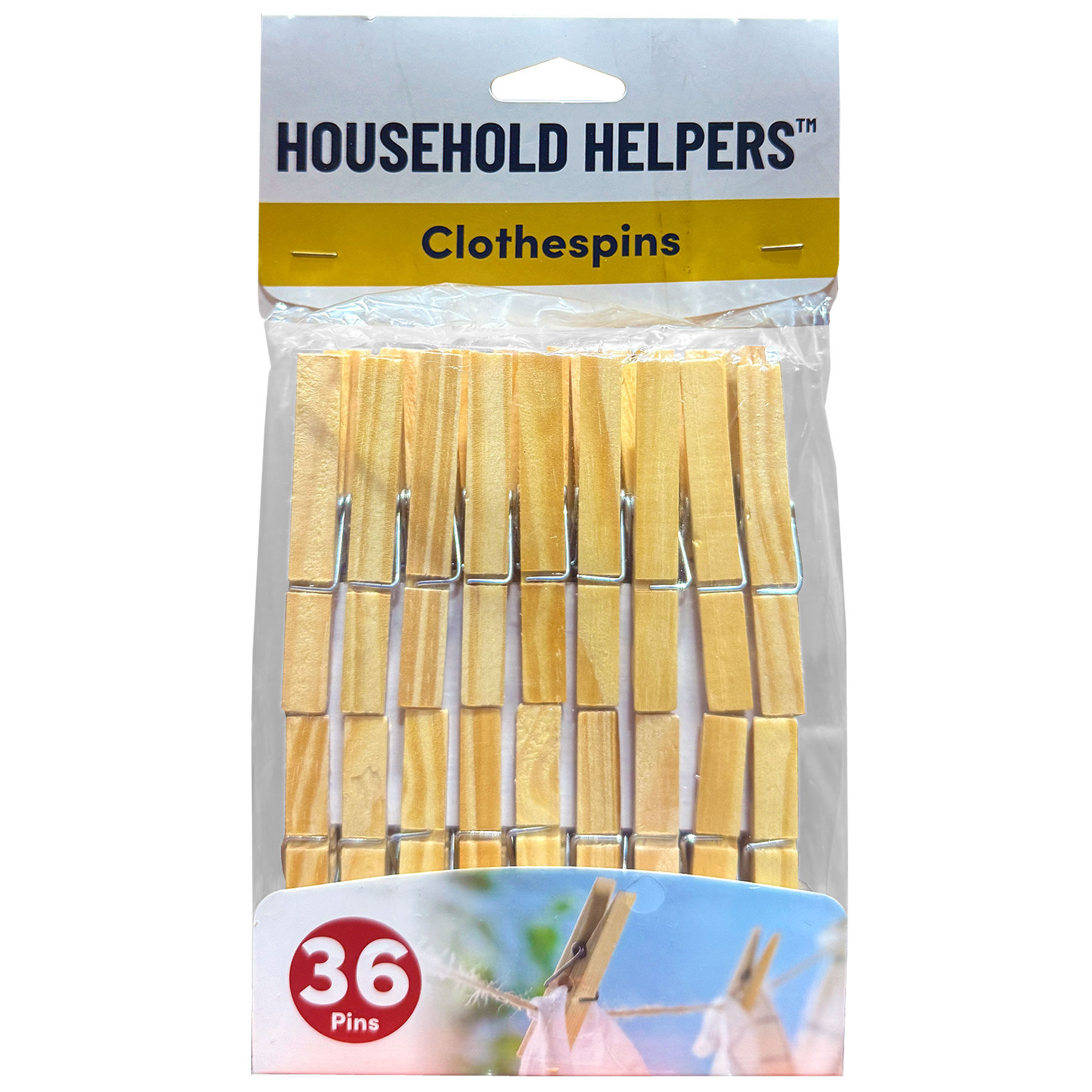 CLOTHESPINS WOOD 36CT