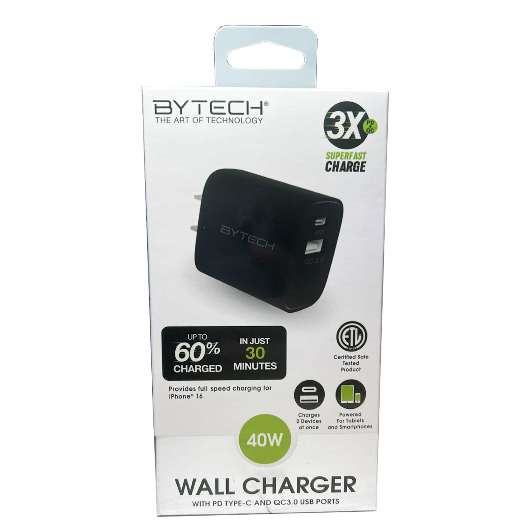 WALL CHARGER 40W FAST TYPE C/USB