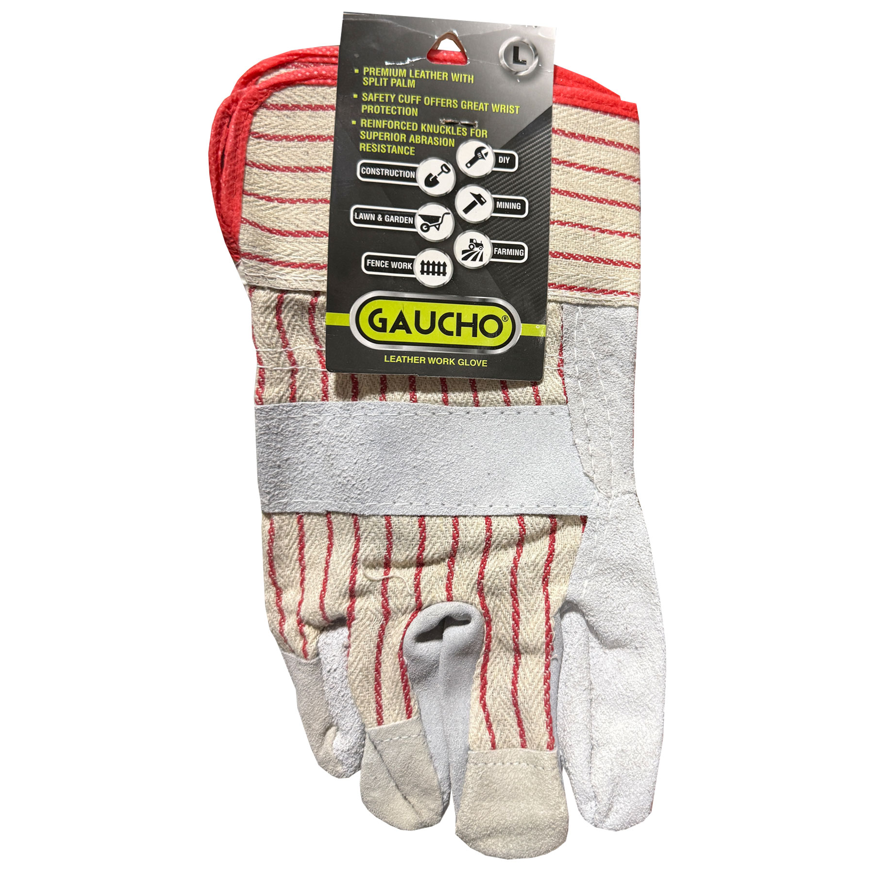 LEATHER PALM GLOVE W/CUFF