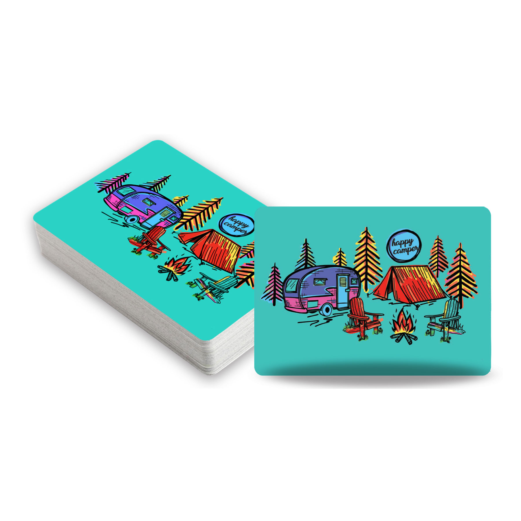 HAPPY CAMPER SCENE PLAYING CARDS