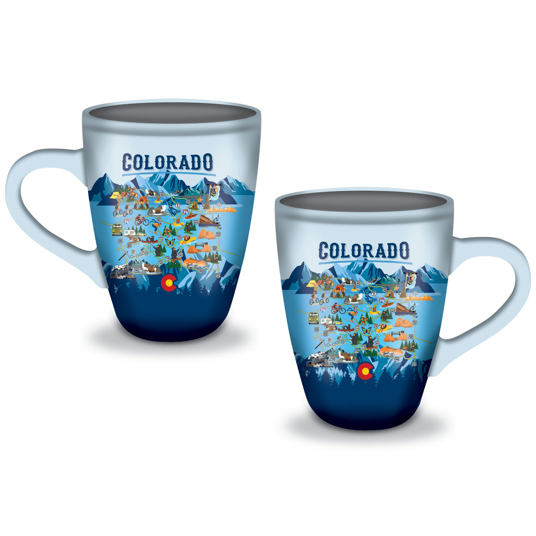 COLORADO MAP CAFE MUG 16OZ