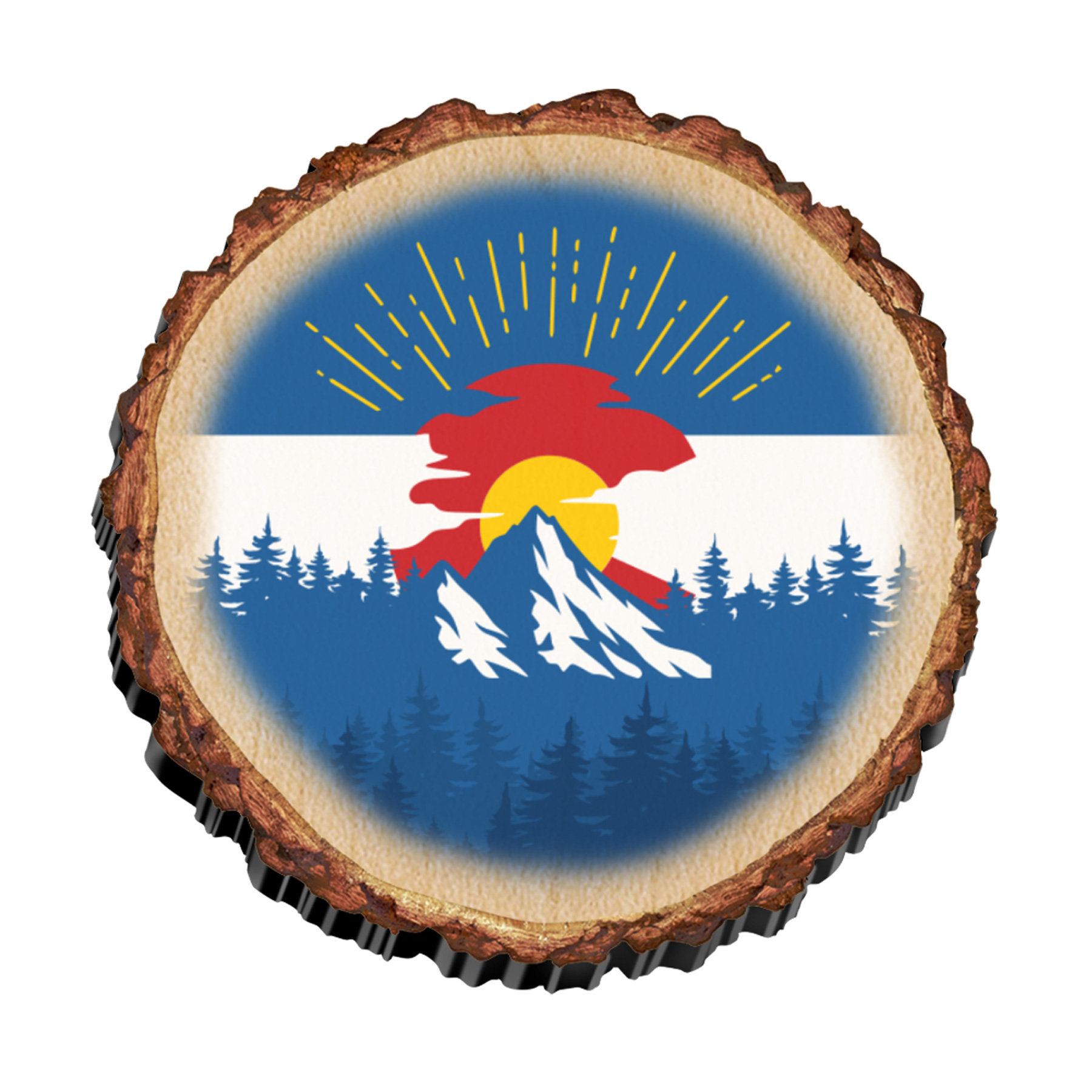 CO WOOD FLAG SUNRISE MAGNET