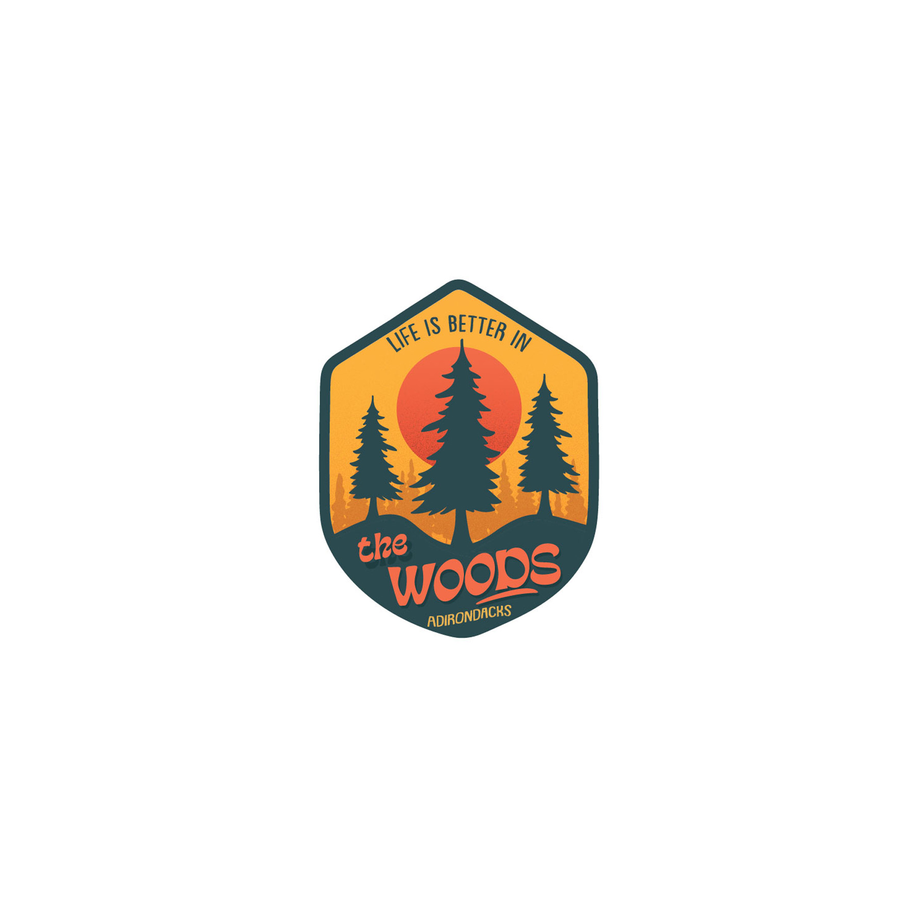 ADK LIFE IN THE WOODS STICKER SM 25/BL
