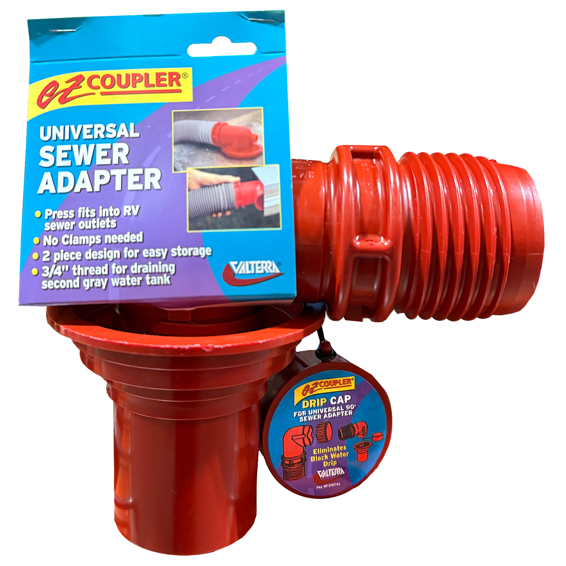 EZ SEWER ADAPTER RED ANGLED