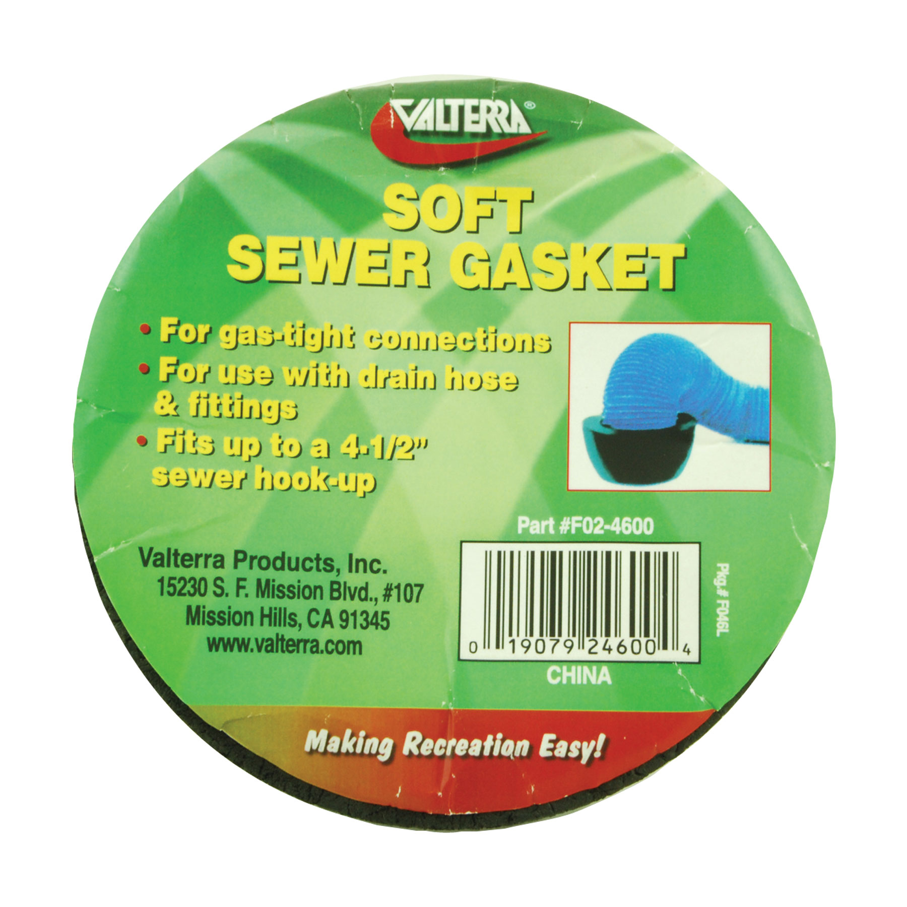 Valterra F02-4600 4 x 3 Soft Sewer Sponge Ring 