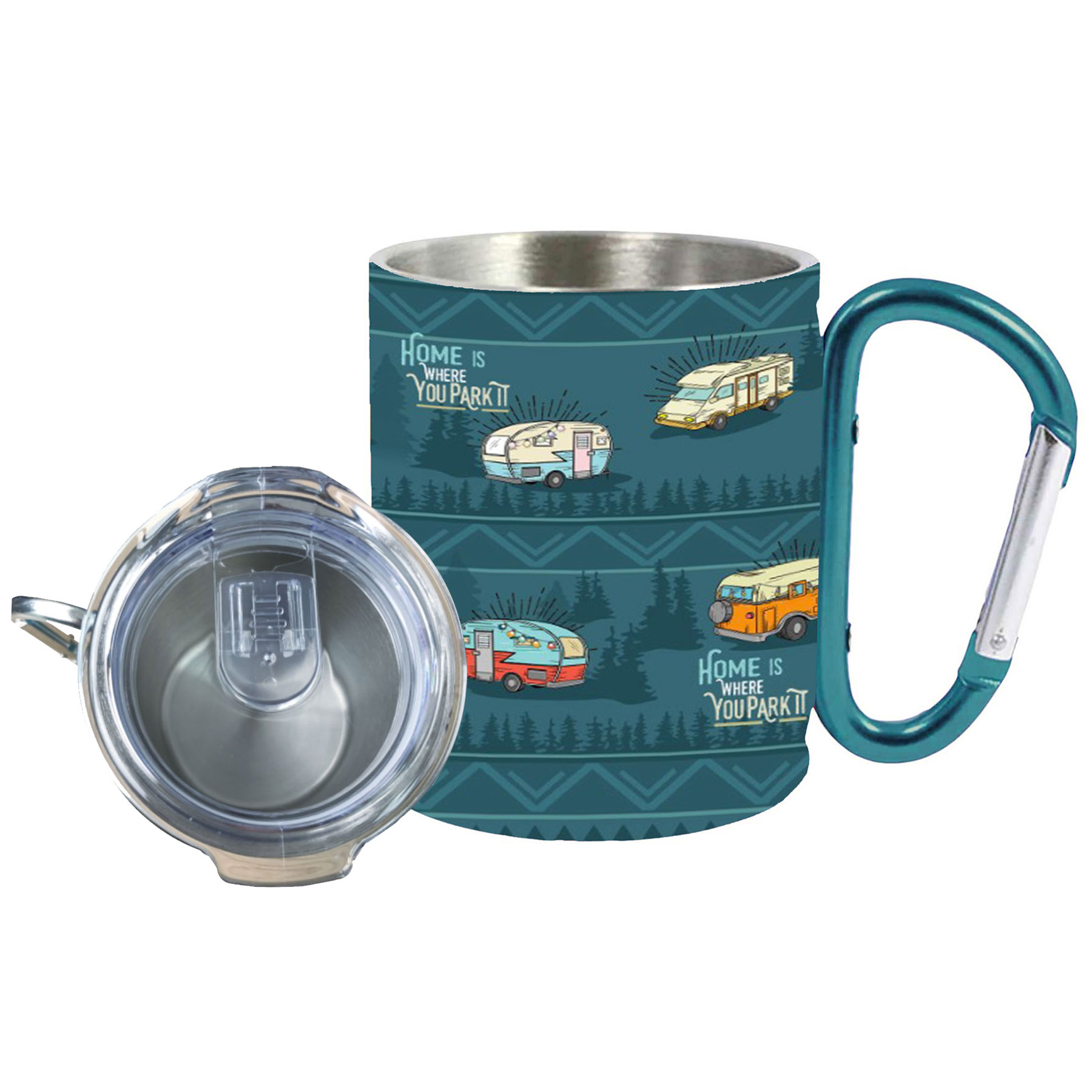 HOME PARK IT CARABINER MUG W/LID 15 OZ