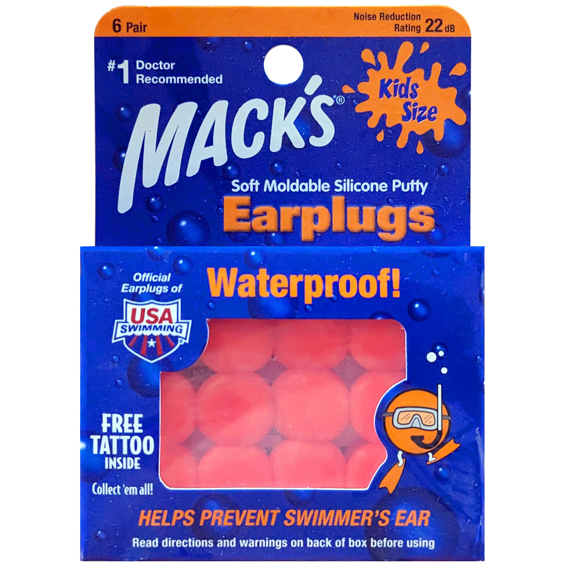 KIDS EARPLUGS SOFT ORANGE